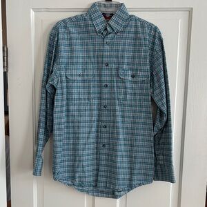 Wrangler George Strait‎ Teal Plaid Button Down Shirt